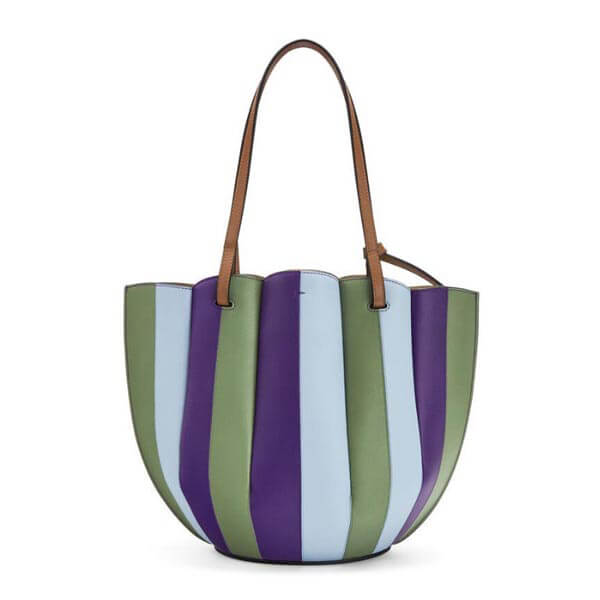 【ロエベ】国内発送★シェル トートバッグ スモール ストライプ